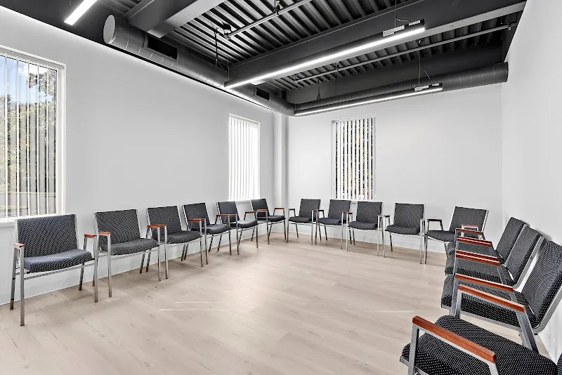 Bright group therapy room at Nulife Behavioral Health, a detox center in Boston.