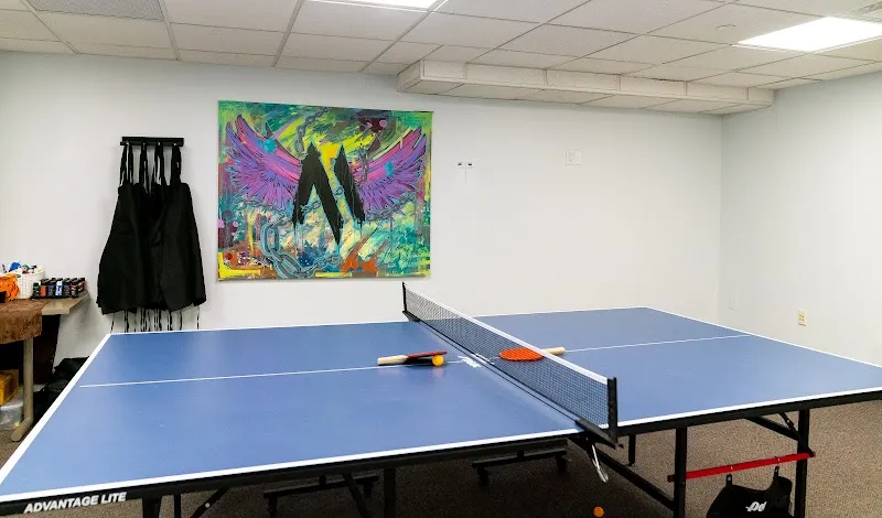 Ping pong table in activity room at Meta Addiction Treatment, a treatment center in Boston.
